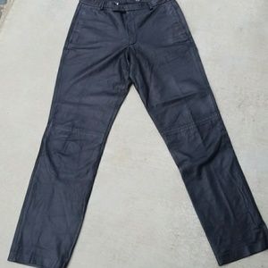 Calvin Klein Black Leather Pants/Trousers